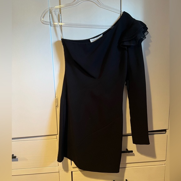 Black Rachel Zoe Ivy mini one-shoulder dress - Picture 5 of 5